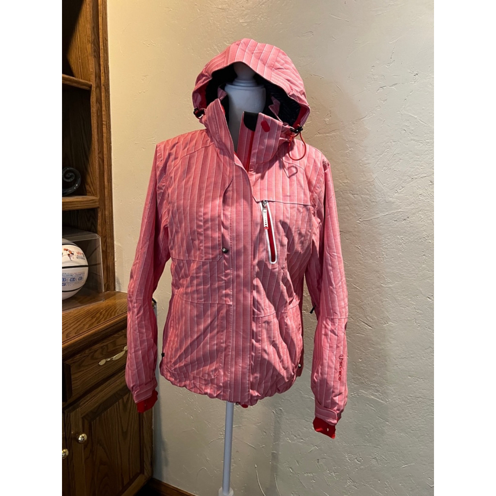 Sunice Women’s ski jacket like new, size 10. Pink/red stripes.